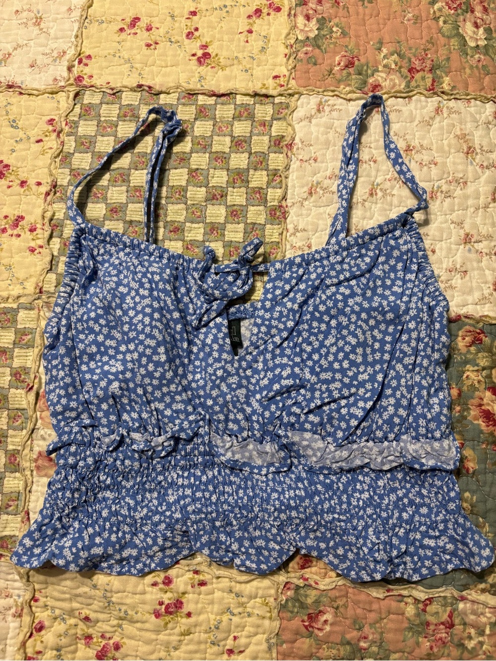 Wild Fable Blue Floral Smocked Cami Top - Lightweight Women's Tank Small